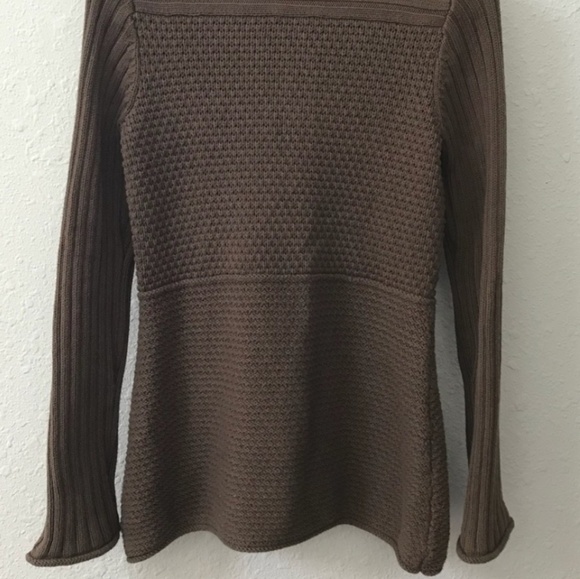 Calvin Klein brown button down knit long cardigan - Picture 6 of 7